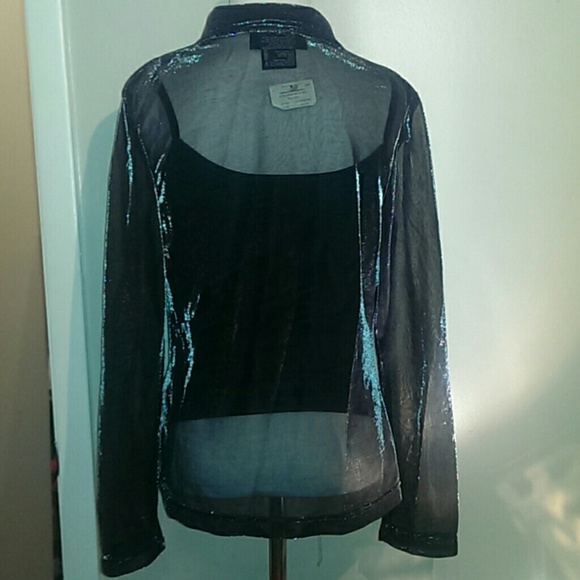 VTG 90s Sheer Retro Glitter Blouse/Tank Liner NWT - Picture 4 of 8